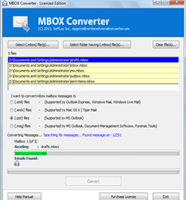 Transfer Emails from MBOX File to PST File