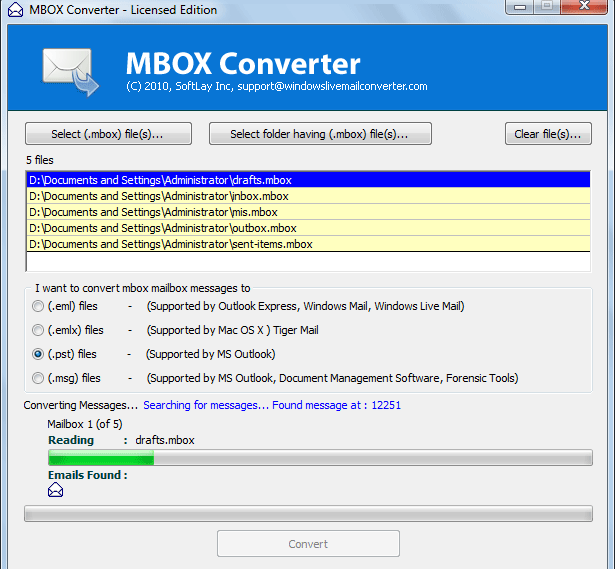 Import MBOX Into Outlook Screenshot