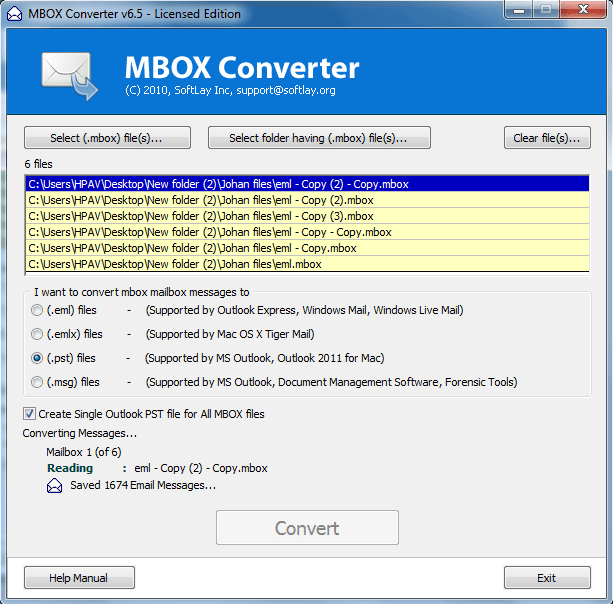 Click to view MBOX to PST Tool 6.5 screenshot