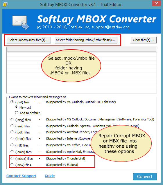 MBOX File to PST File